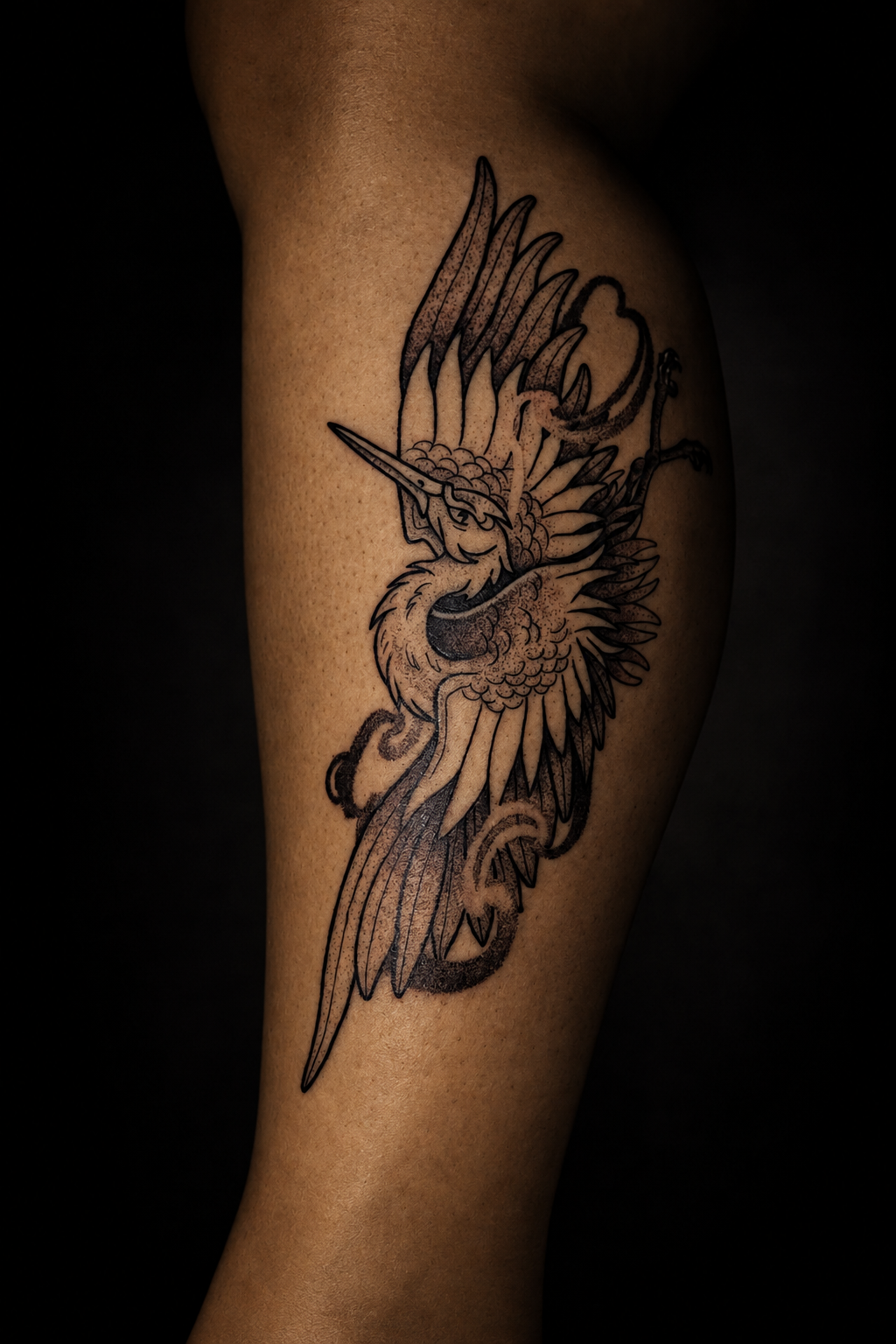 Tatuagem autoral de coruja